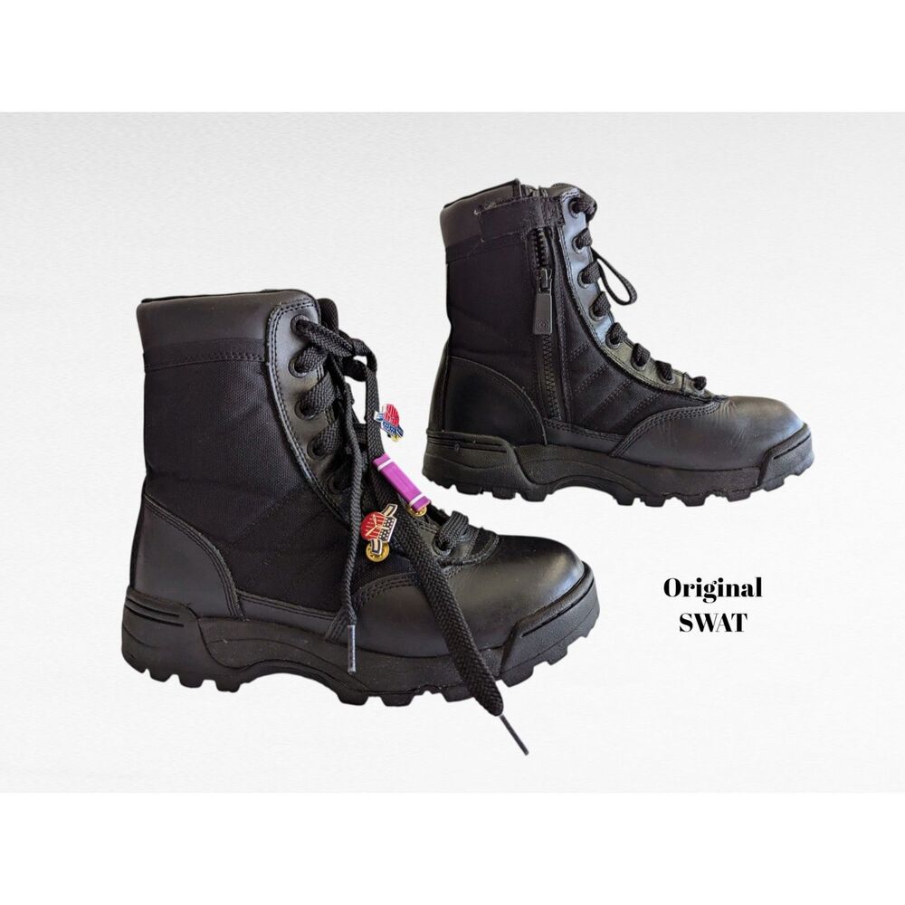 Original SWAT 9” Classic Side Zip Tactical Lace-up/zip Boots  Sz 6